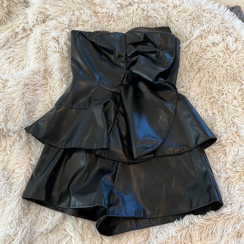 COPY - Small Black Leather Romper